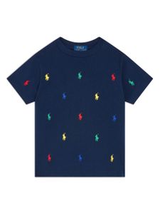 Ralph Lauren Kids t-shirt en coton à logo Polo Pony - Bleu