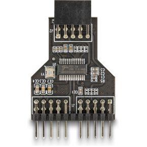 DeLOCK 60045 tussenstuk voor kabels 9 pin USB 2.0 2 x 9 pin pin header Zwart