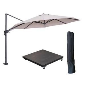 Garden Impressions Hawaii zweefparasol 3.5m zand met voet en hoes