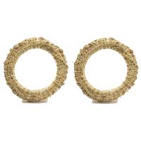 Decoris krans van stro - Set van 3x stuks - 50 x 8 cm - DIY kransen maken - deurkrans - kerstkrans
