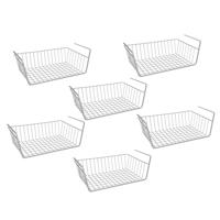 Opberg/opruim hangmandje - 6x - 25 x 40 x 14 cm - Kastmandje - wit - kledingkast Opberg/opruim hangmandje - 6x - 25 x 40 x 14 cm - Kastmandje - wit - kledingkast