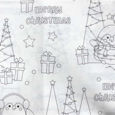 Kerst tafelkleed - inkleurbaar - 240 x 135 cm - voor kinderen - tafellaken kerst kleurplaten