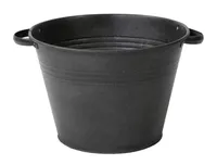 Zinken pot con met handvat vintage d35h25 zwart