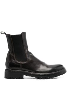 Officine Creative bottines en cuir à empiècements élastiqués - Marron