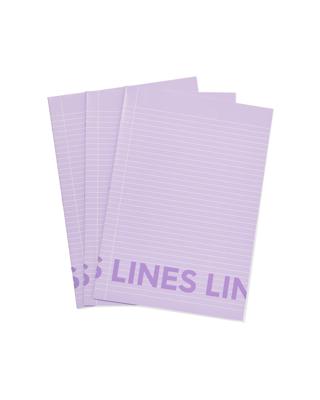 HEMA Schriften Lila A4 Gelinieerd - 3 Stuks