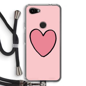 Hartje: Pixel 3a Transparant Hoesje met koord