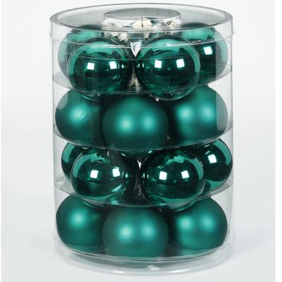 Kerstballen set - 20x stuks - donkergroen - glas - 6 cm - glans en mat- kerstversiering