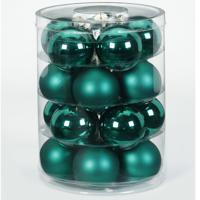 Kerstballen set - 20x stuks - donkergroen - glas - 6 cm - glans en mat- kerstversiering