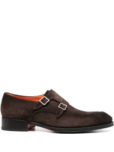Santoni chaussures en daim à boucles - Marron