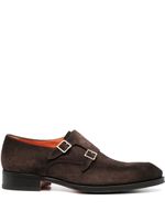 Santoni chaussures en daim à boucles - Marron