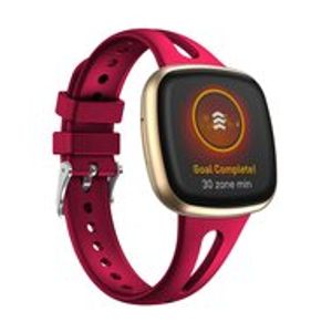 Fitbit Versa 3 & 4 / Sense 1 & 2 - Sportbandje druppel design - Small - Rood