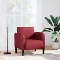 Fauteuil met armleuningen 54 cm kunstleer wijnrood