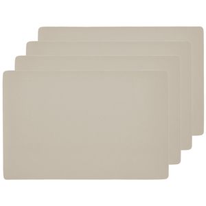 Placemats lederlook - 8x - 45 x 30 cm - creme