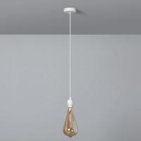 Snoer met fitting hanglamp met e27 fitting wit met strijkijzersnoer