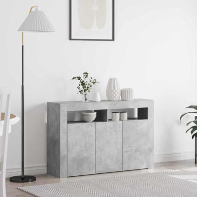 Dressoir Betongrijs 116 x 30 x 75 cm Bewerkt hout