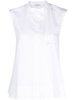 Peserico chemise sans manches à ornements en cristal - Blanc