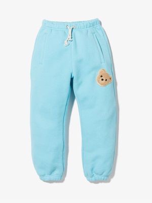 Palm Angels Kids pantalon de jogging Bear fuselé - Bleu