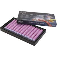 Gallery Oliepastel, L: 7 cm, d 11 mm, dikte 11 mm, lichtpaars, 12 stuk/ 1 doos