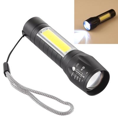 A2 USB lading waterdichte Zoomable XPE + COB zaklamp met 3-modi & opbergdoos