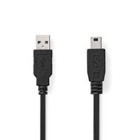 Nedis USB-Kabel | USB 2.0 | USB-A Male | USB Mini-B 5-Pins Male | 480 Mbps | Vernikkeld | 2.00 m | Rond | PVC | Zwart | Label - CCGL60300BK20 Nedis USB-Kabel | USB 2.0 | USB-A Male | USB Mini-B 5-Pins Male | 480 Mbps | Vernikkeld | 2.00 m | Rond | PVC | Zwart | Label - CCGL60300BK20