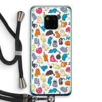Kleurrijke katten: Huawei Mate 20 Pro Transparant Hoesje met koord