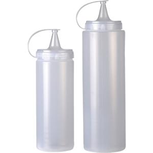 Doseerflessen/sausflessen - set 2x - met schenktuit - 400 en 700 ml