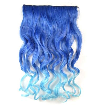 Eendelige naadloze Hair Extension stuk kleur verloop grote golf lang Curling Clip Type haarstukje