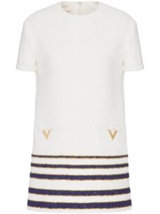 Valentino Garavani robe courte Mariniere en tweed - Blanc