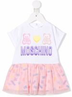 Moschino Kids robe Teddy à bordure en tulle - Rose