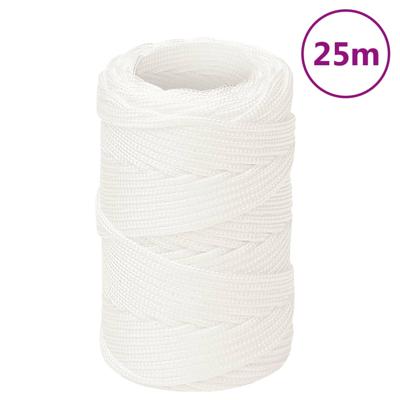 VidaXL Boottouw 2 mm 25 m polypropyleen volwit