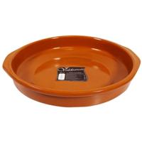 Concorde grote tapas ovenschaal/serveerschaal Alicante - met handvatten - terracotta - D42 x H6 cm