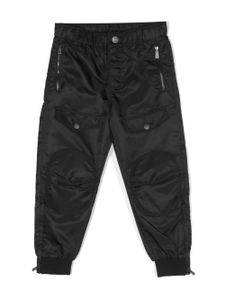 Moschino Kids pantalon cargo à logo brodé - Noir