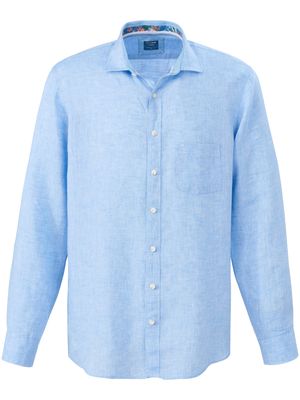 Overhemd 100% linnen kentkraag Van Olymp blauw