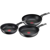 Tefal Unlimited Pannenset 24+28 cm Koekenpannen + Wokpan 28 cm Zwart