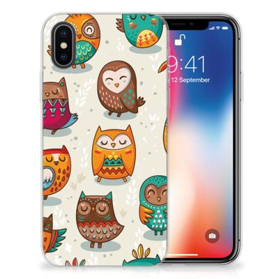 Apple iPhone X | Xs | TPU Hoesje | Vrolijke Uilen