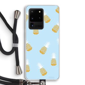 Ananasjes: Samsung Galaxy S20 Ultra Transparant Hoesje met koord