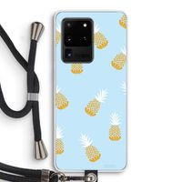 Ananasjes: Samsung Galaxy S20 Ultra Transparant Hoesje met koord