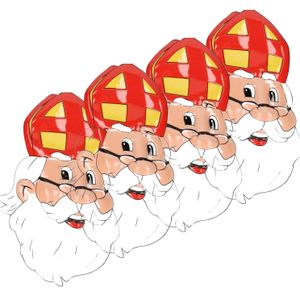 4x Muurdecoratie van Sinterklaas   -