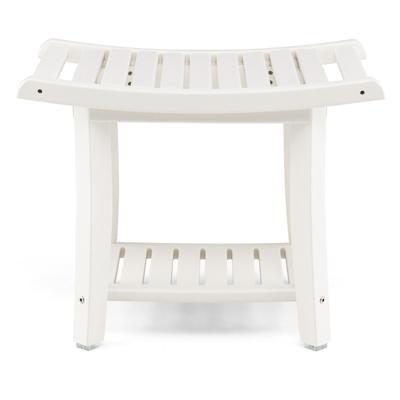 Douchebank Waterdichte Douchekruk met Gebogen Zitting 60,5 x 34 x 48 cm Wit