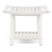 Douchebank Waterdichte Douchekruk met Gebogen Zitting 60,5 x 34 x 48 cm Wit