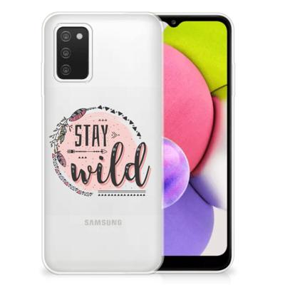 Samsung Galaxy A03S Telefoonhoesje met Naam Boho Stay Wild Samsung Galaxy A03S Telefoonhoesje met Naam Boho Stay Wild