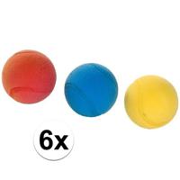 Foam/soft ballen - 6x stuks - gekleurd - Dia 7 cm - tennis - ballen gooien - speelgoed