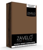 Zavelo Double Jersey Hoeslaken Bruin-Lits-jumeaux (160x200 cm) - thumbnail