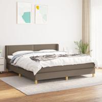 Boxspring met matras stof taupe 180x200 cm