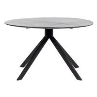 Giga Meubel - Eettafel Batti Zwart Rond 100cm - Mangohout|Metaal