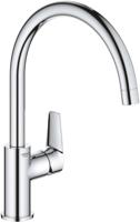 Grohe QuickFix Start Edge hoge keukenmengkraan met draaibare C-uitloop chroom