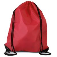 Sport gymtas/draagtas rood met rijgkoord 34 x 44 cm van polyester - thumbnail