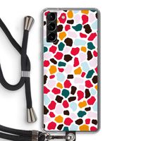 Colored Giraffe: Samsung Galaxy S21 Plus Transparant Hoesje met koord