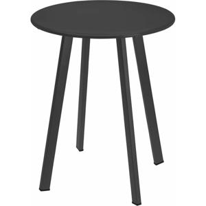 Tuin bijzettafeltje - antraciet - metaal - Dia 40 cm - rond - koffietafel