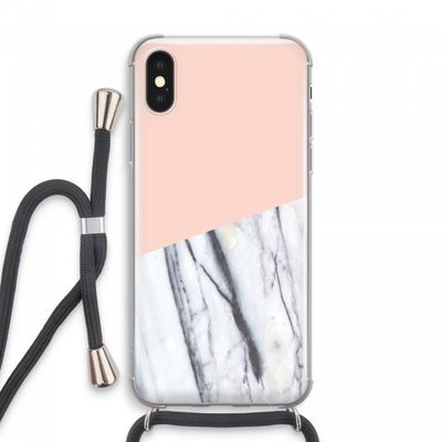 A touch of peach: iPhone XS Max Transparant Hoesje met koord